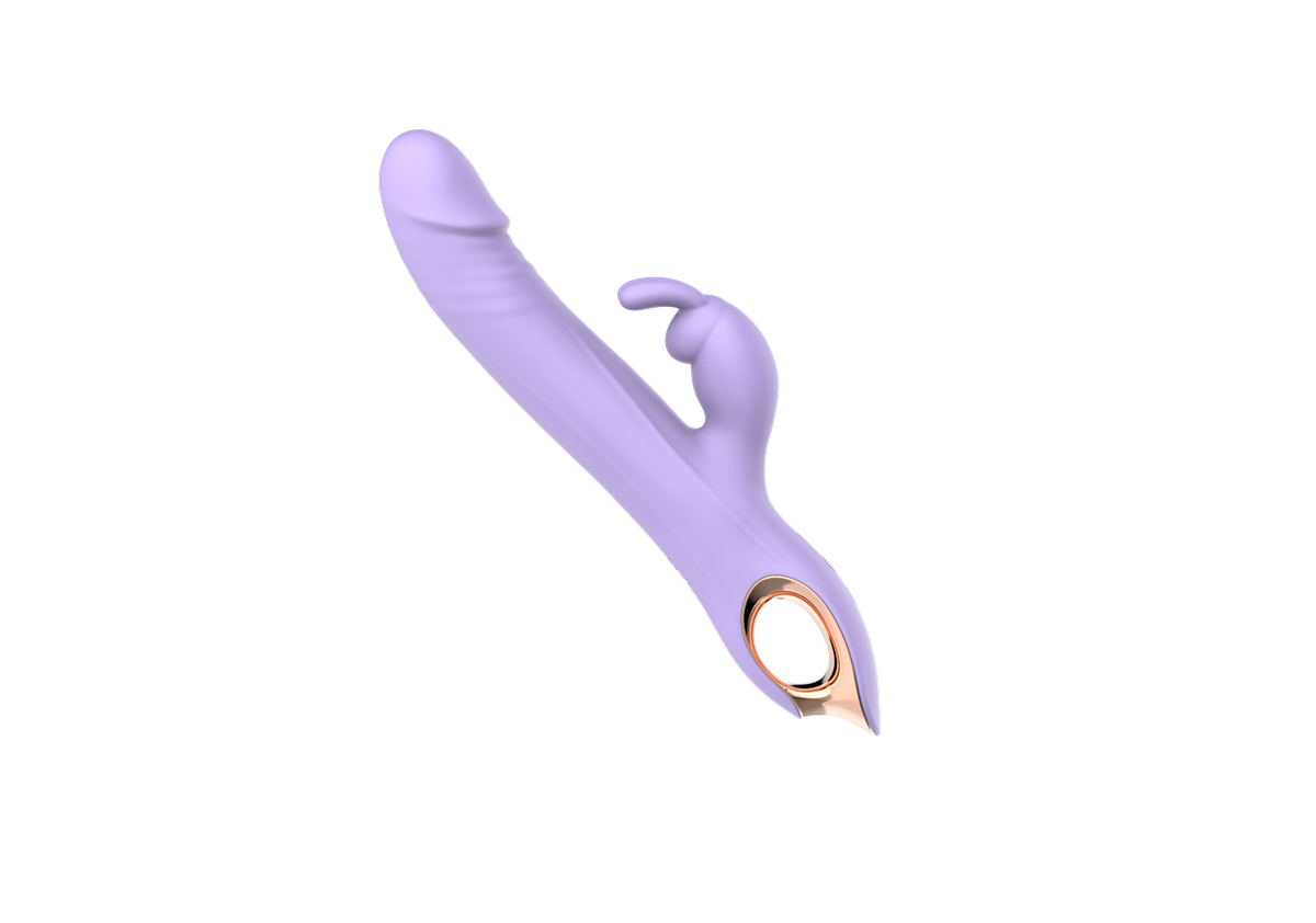 Light purple rabbit-style personal massager shown at an angle