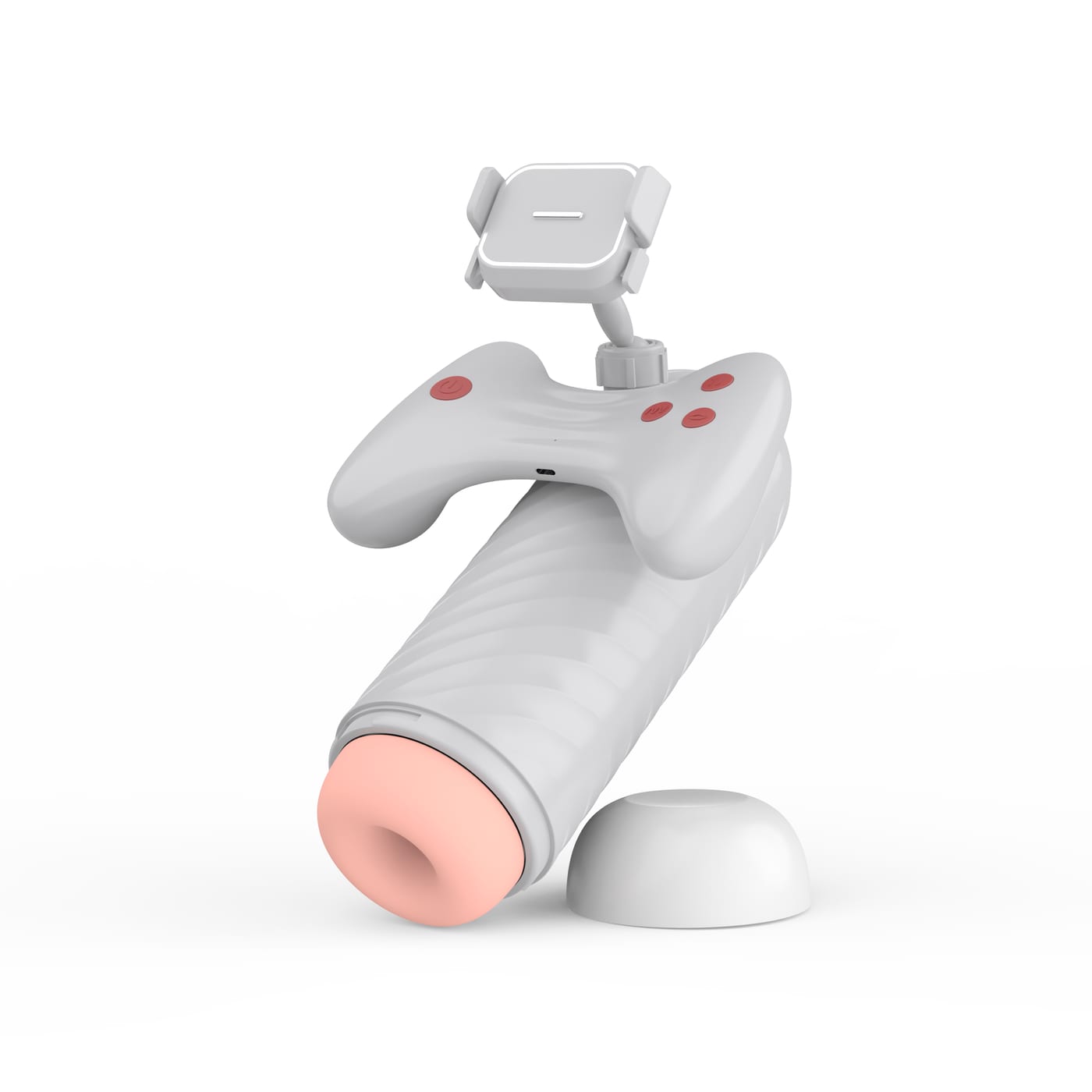 White Jiehuo 3rd generation telescopic personal device with its adjustable phone mount